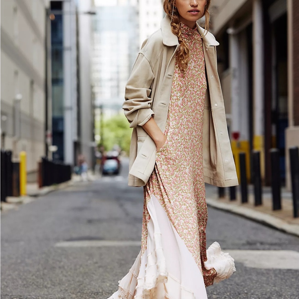 Free People Go Lucky Pink Floral Jumpsuit